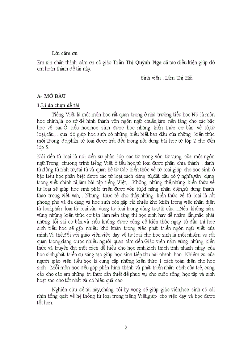 image for page Hệ thống từ loại trong chương trình Tiếng Việt