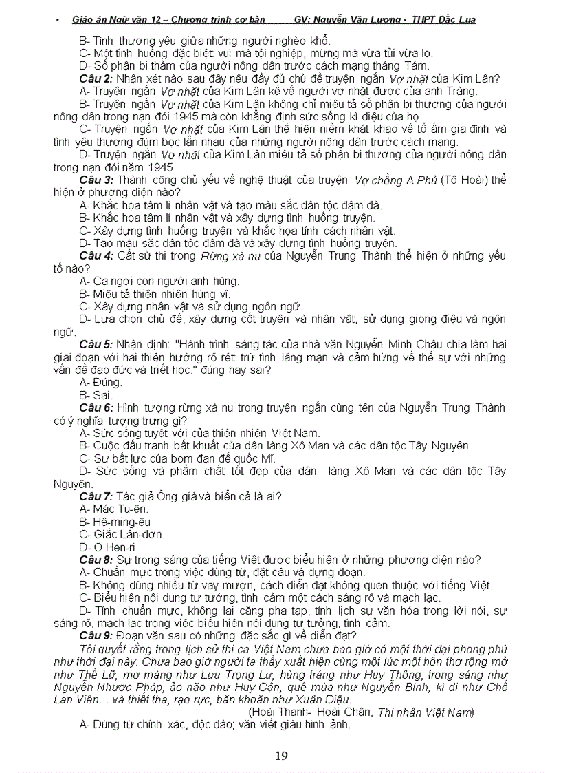 image for page Chương trình căn bản Ngữ Văn 12