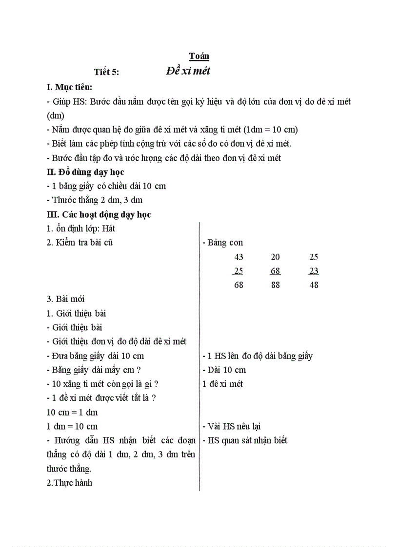 image for page Toán Đề xi mét