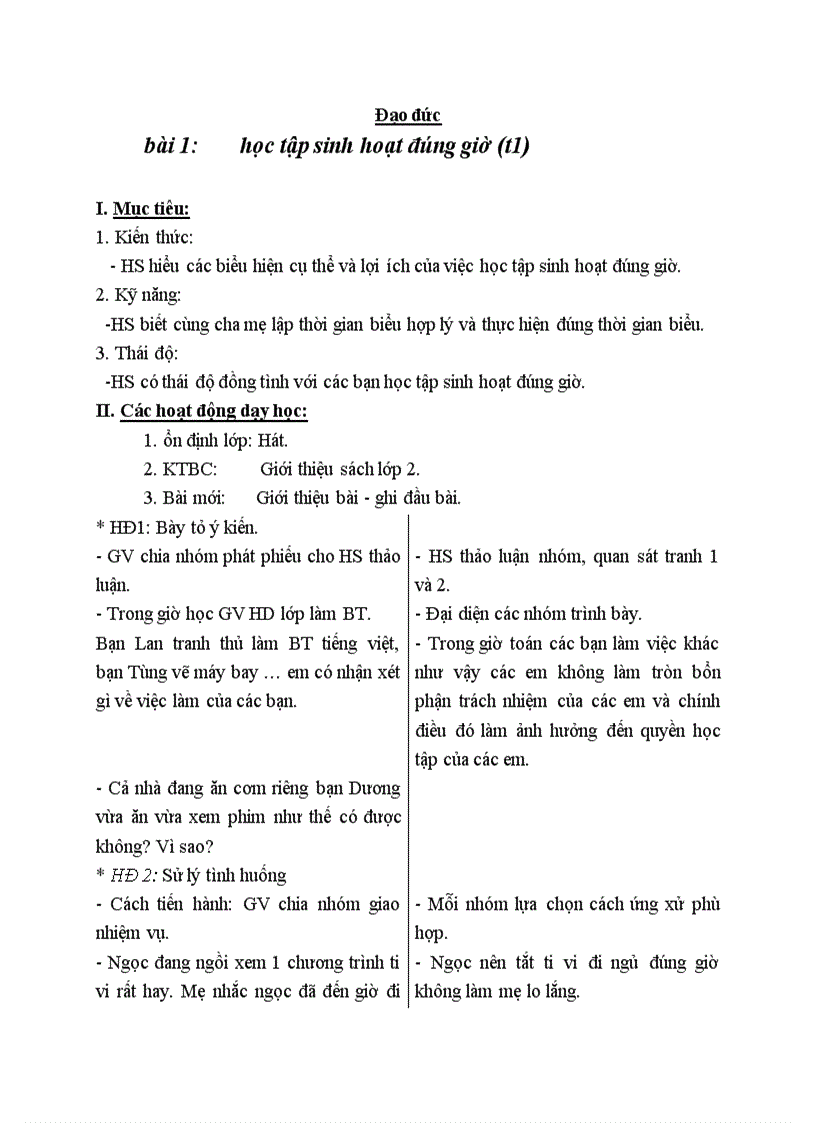 image for page Đạo đức Học tập sinh hoạt đúng giờ