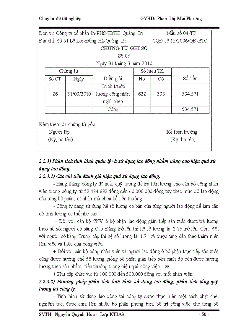 image for page Công tác kế toán lao động tiền lương tại công ty Cổ Phần In PHS TBTH Quảng Trị