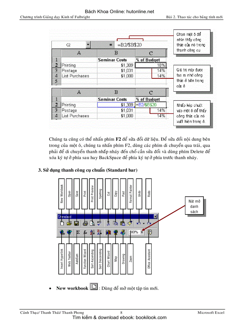 image for page Ứng dụng MS Excel trong Kinh tế tài liệu giảng dạy Fulbright