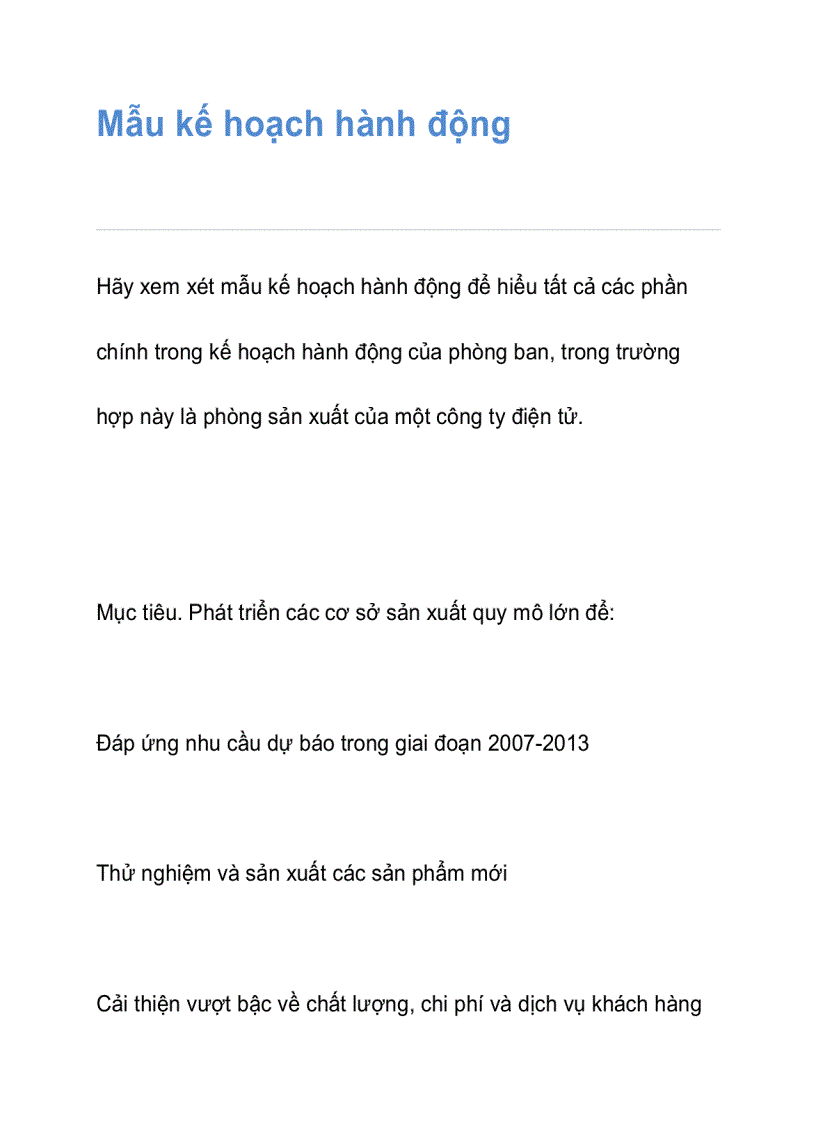 image for page Mẫu kế hoạch hành động