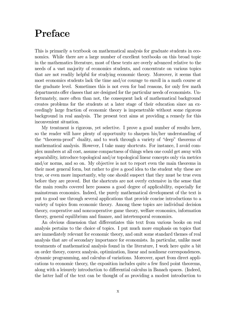 image for page Real Analysis with Economic Applications Content Preface Phân tích thực với các ứng dụng kinh tế Nội dung Lời nói đầu