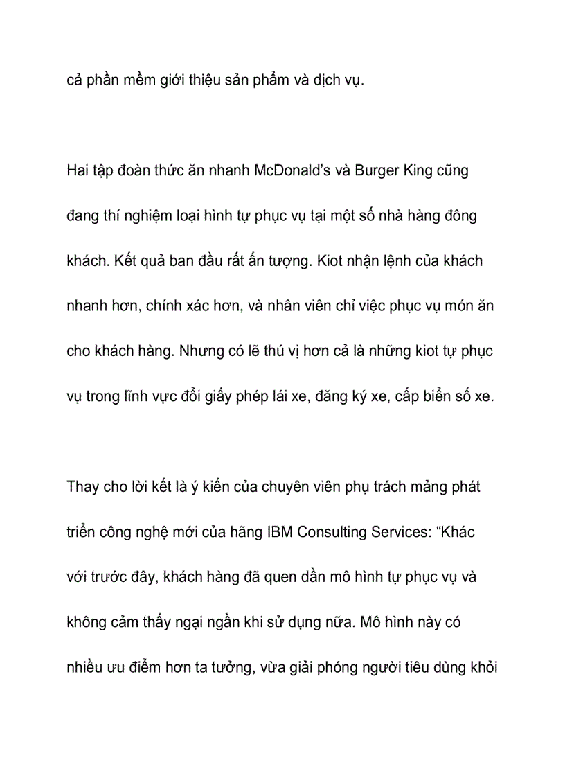 image for page Công nghệ tự phục vụ bí quyết thành công mới