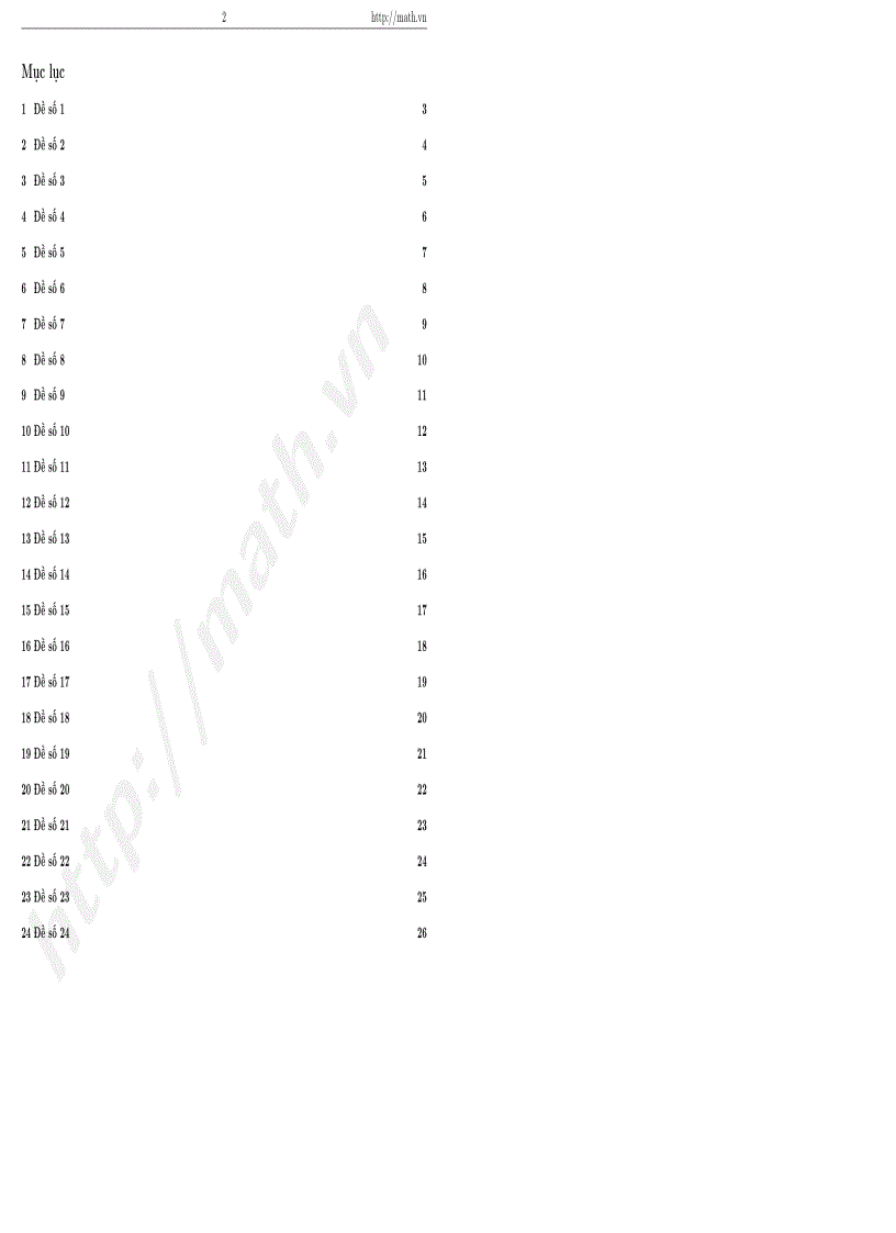 image for page Tuyển tập 24 đề luyện thi đại học