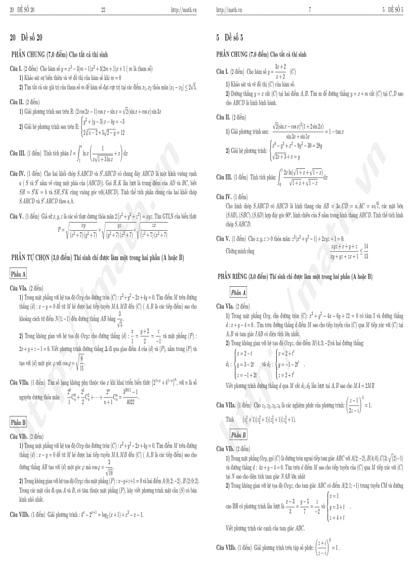 image for page Tuyển tập 24 đề luyện thi đại học