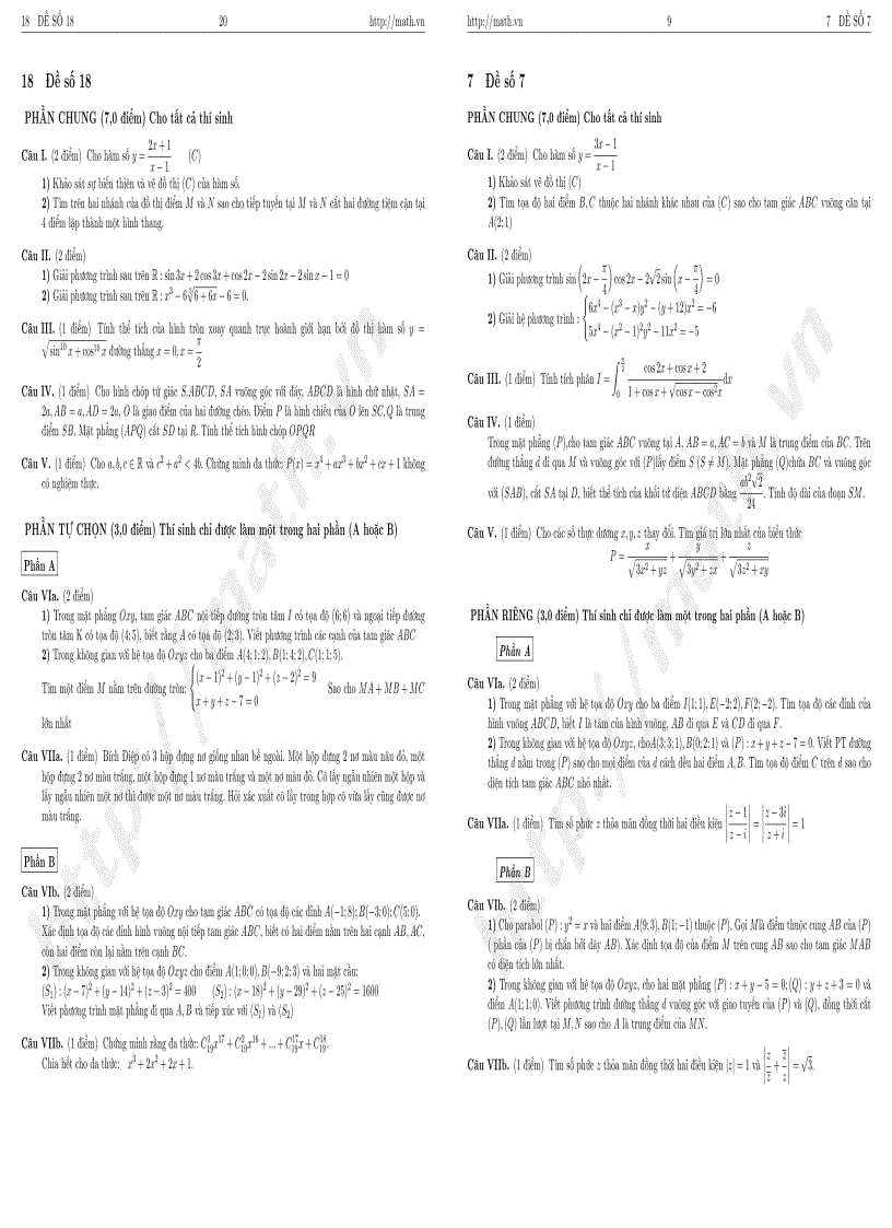 image for page Tuyển tập 24 đề luyện thi đại học