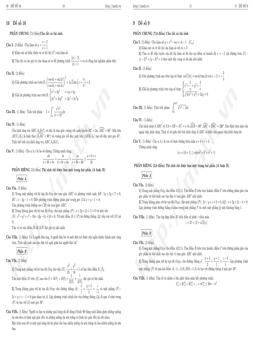 image for page Tuyển tập 24 đề luyện thi đại học