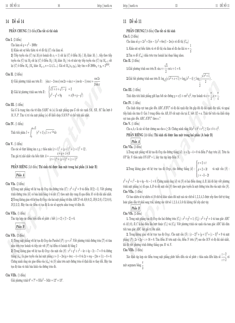 image for page Tuyển tập 24 đề luyện thi đại học