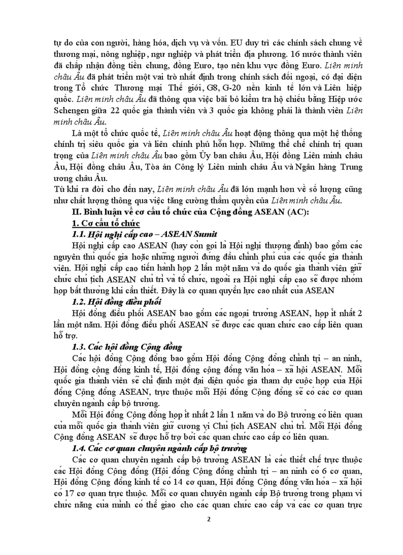 image for page BÌnh luận về cơ cấu tổ chức của asean và so sánh với thiết chế pháp lý của liên minh châu âu