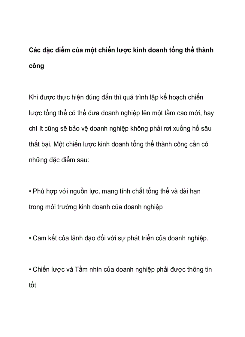 image for page Thế nào là một kế hoạch chiến lược tổng thể thành công