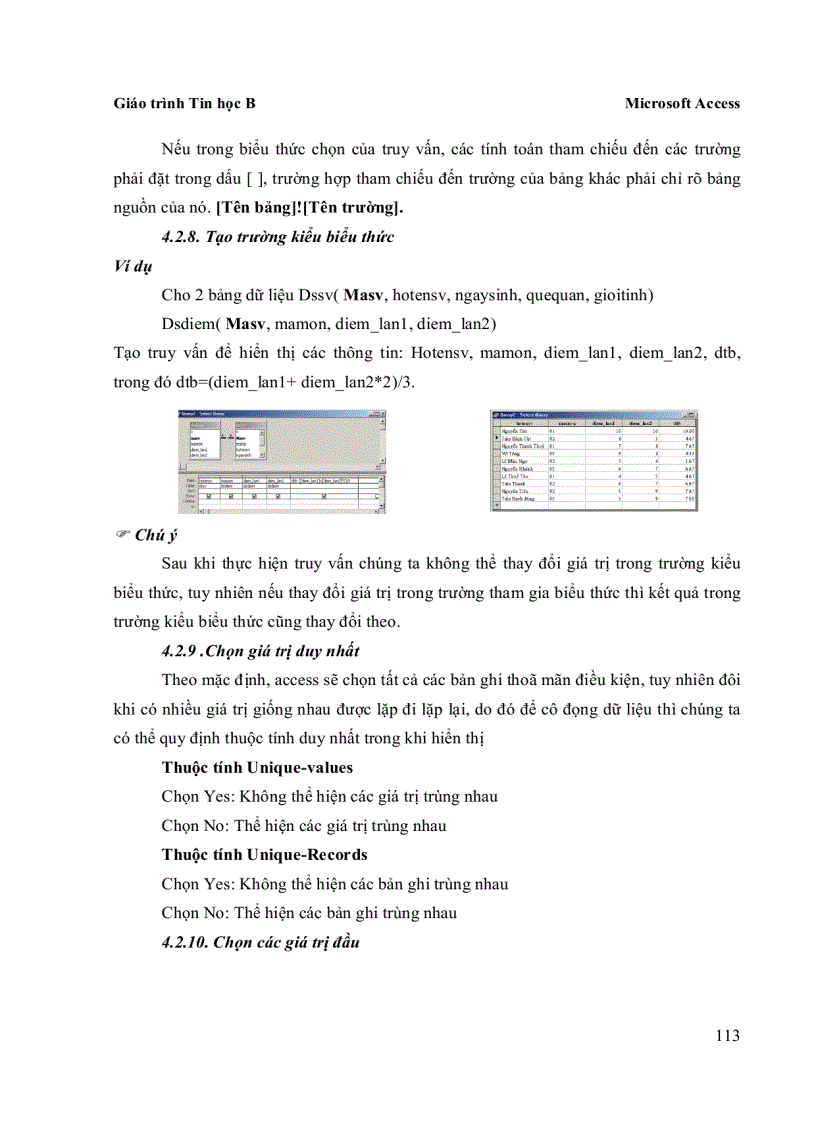 image for page Giáo trình Tin học B Microsoft Access