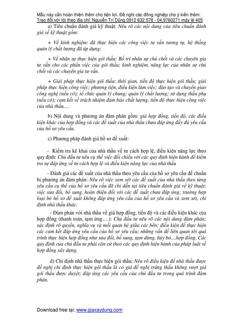 image for page Mẫu hồ sơ mời thầu tư vấn xây dựng