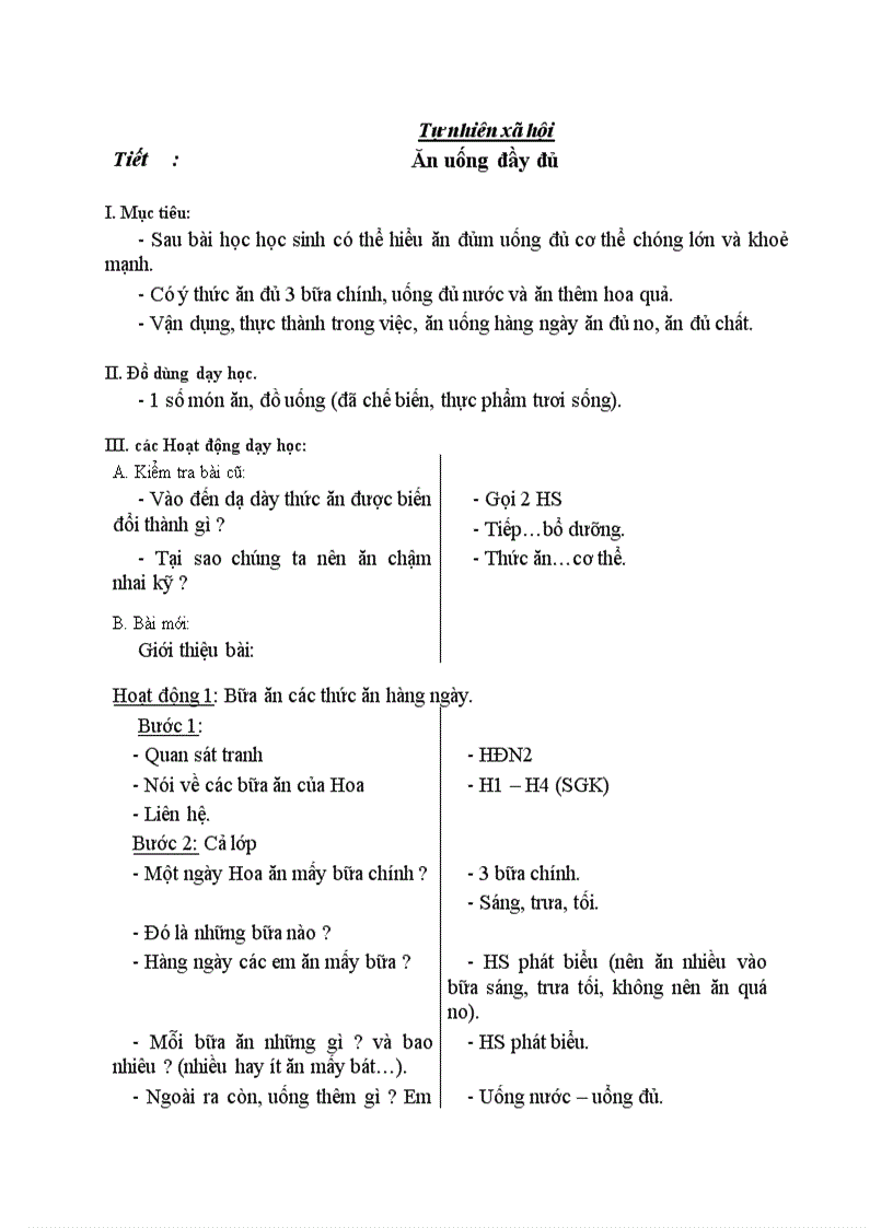 image for page Tự nhiên xã hội Ăn uống đầy đủ