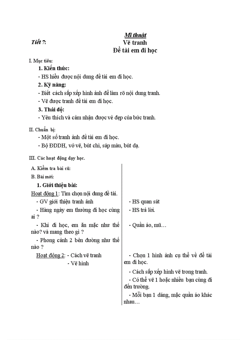 image for page Mĩ thuật Vẽ tranh Đề tài em đi học