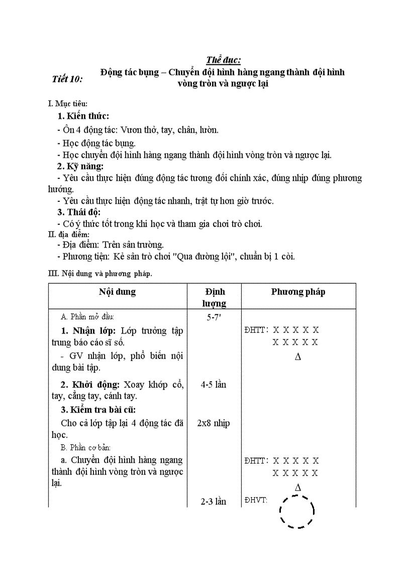 image for page Thể dục Động tác bụng Chuyển đội hình hàng ngang thành đội hình vòng tròn và ngược lại