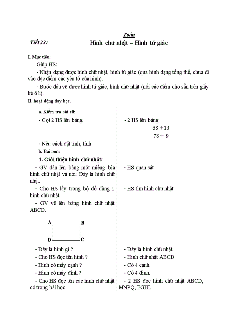 image for page Toán Hình chữ nhật Hình tứ giác