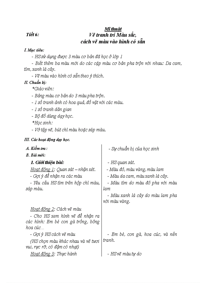 image for page Mĩ thuật Vẽ tranh trí Màu sắc cách vẽ màu vào hình có sẵn