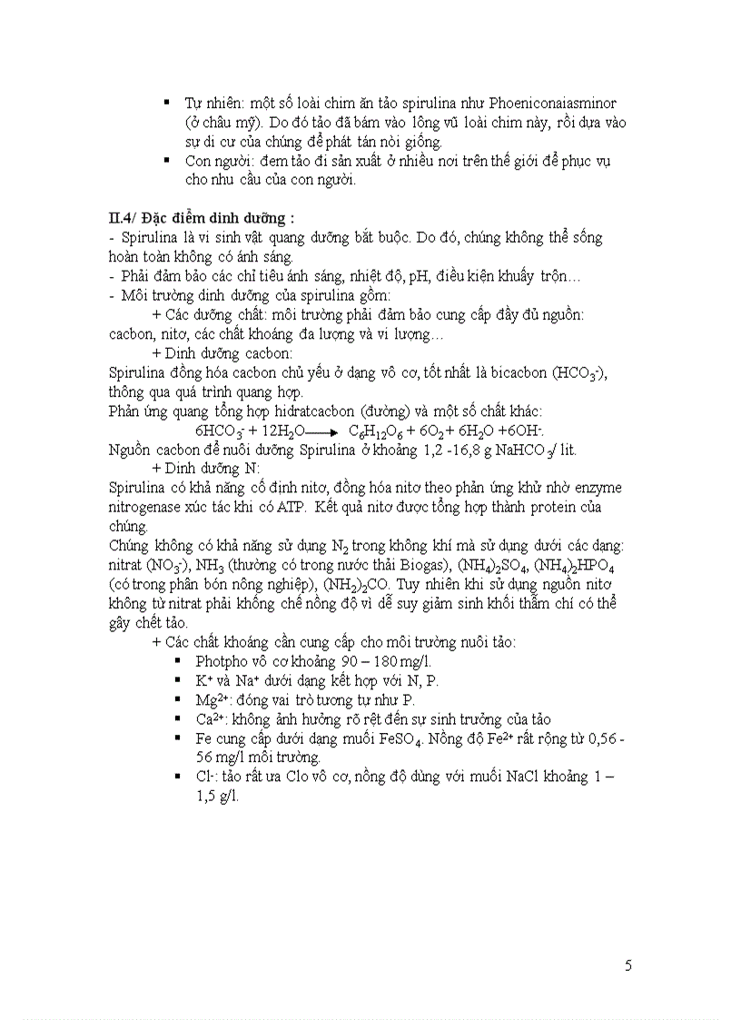 image for page Giới thiệu các hướng Ứng dụng tảo spirulina trong xử lý nước thải và các ngành thực phẩm y dược mỹ phẩm