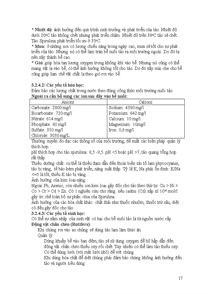 image for page Giới thiệu các hướng Ứng dụng tảo spirulina trong xử lý nước thải và các ngành thực phẩm y dược mỹ phẩm