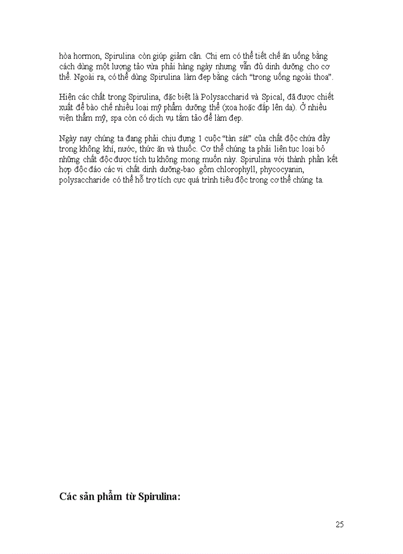 image for page Giới thiệu các hướng Ứng dụng tảo spirulina trong xử lý nước thải và các ngành thực phẩm y dược mỹ phẩm