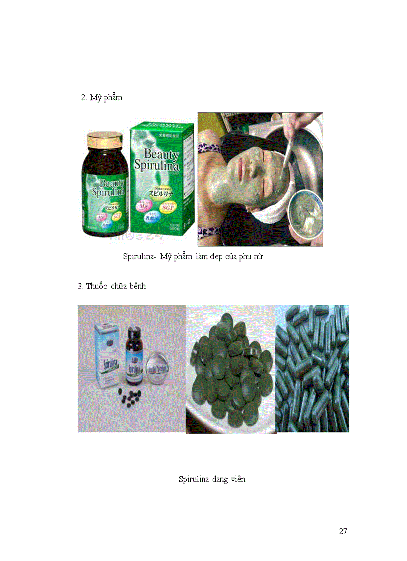 image for page Giới thiệu các hướng Ứng dụng tảo spirulina trong xử lý nước thải và các ngành thực phẩm y dược mỹ phẩm