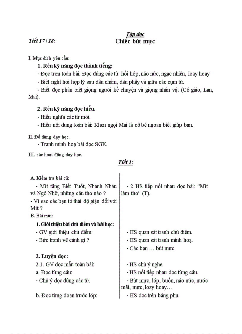image for page Tập đọc Chiếc bút mực