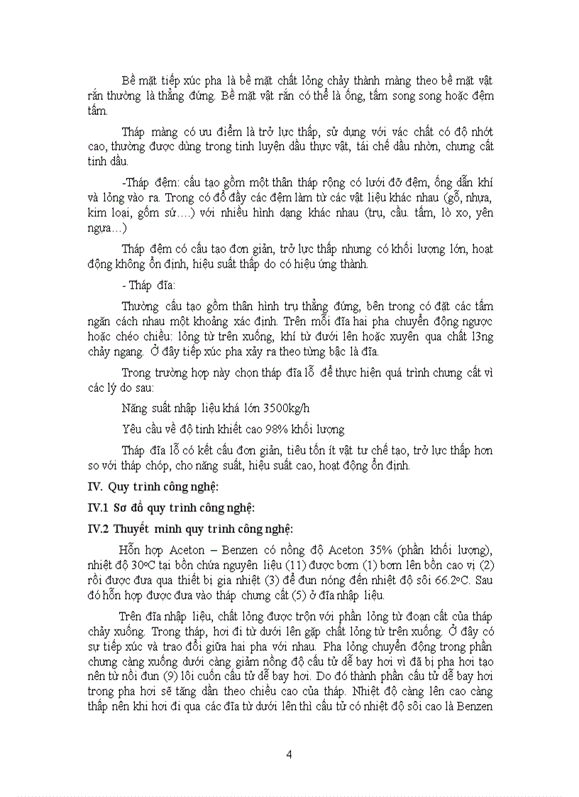 image for page Tính toán thiết kế hệ thống thiết bị để tách hỗn hợp Aceton Benzen với Năng suất theo nguyên kiệu đầu 3500kg h Nồng độ sản phẩm đỉnh 98 khối lượng