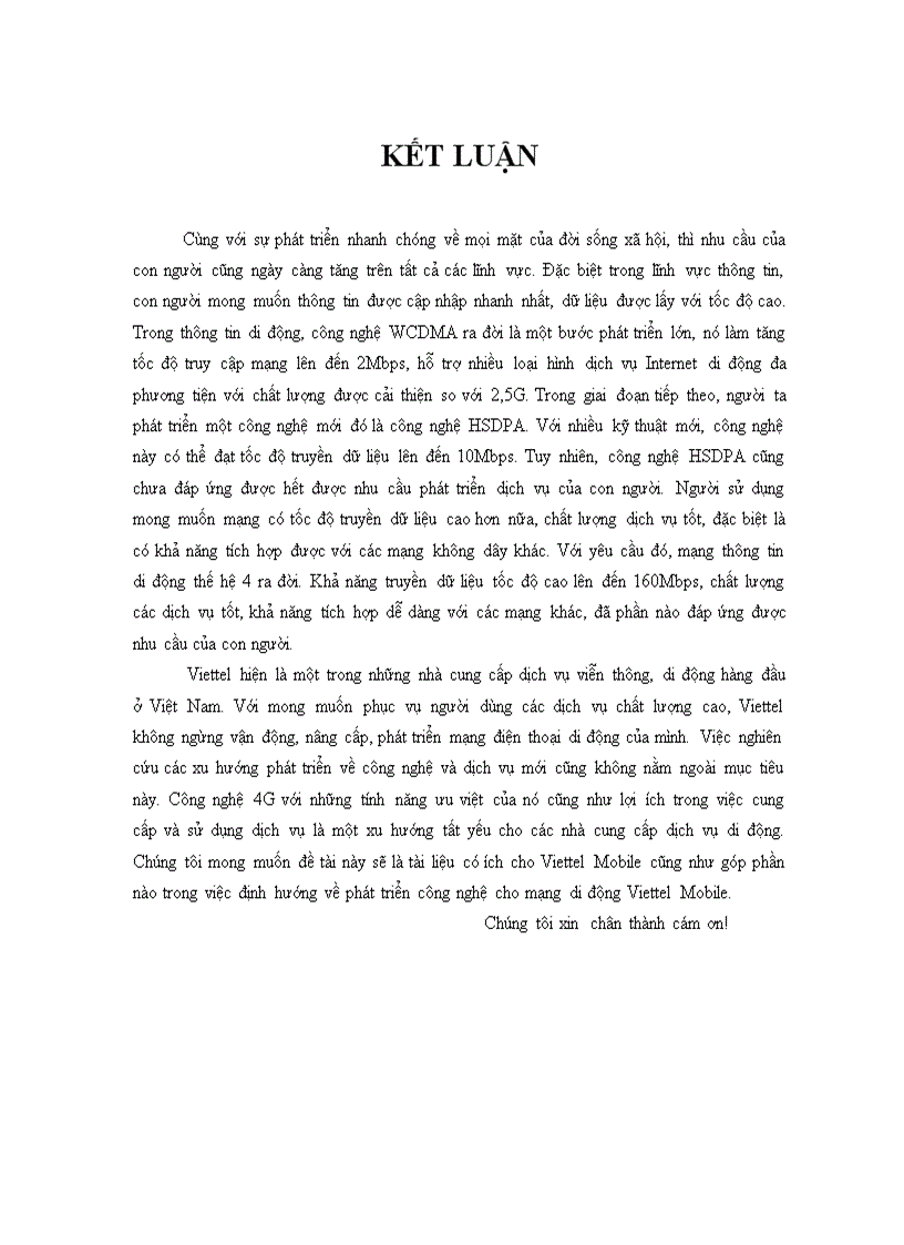 image for page Nghiên cứu ứng dụng công nghệ 4G cho mạng di động Viettel Mobile