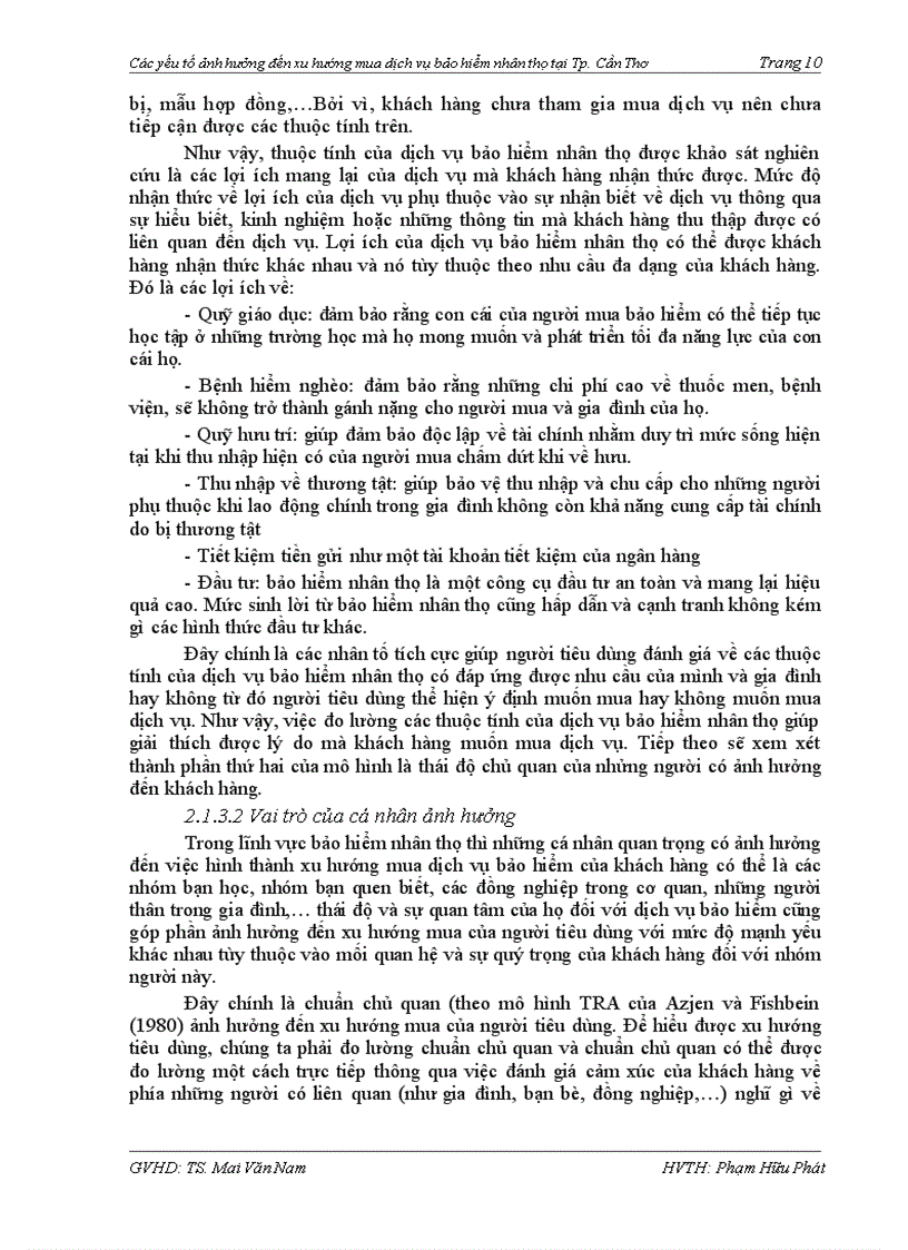 image for page Các yếu tố ảnh hưởng đến xu hướng mua dịch vụ bảo hiểm nhân thọ tại thành phố Cần Thơ