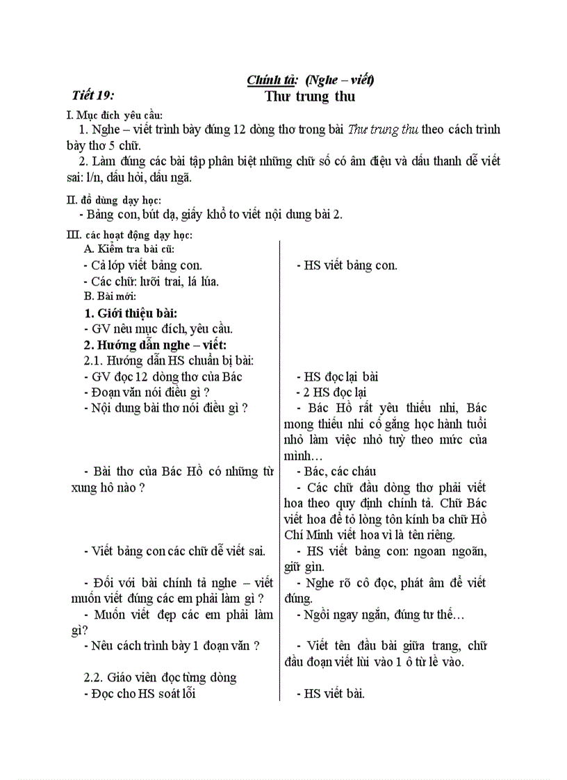 image for page Chính tả Nghe viết Thư trung thu
