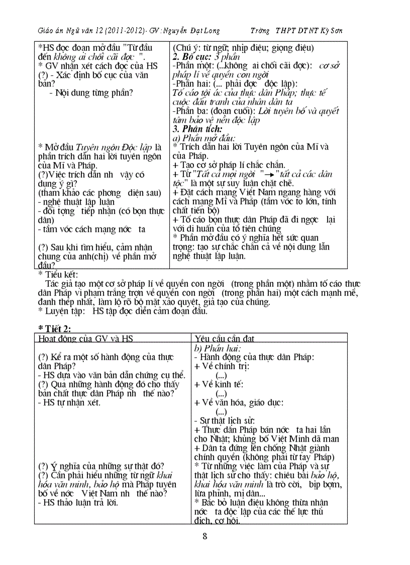 image for page Giáo án môn Văn cơ bản 12