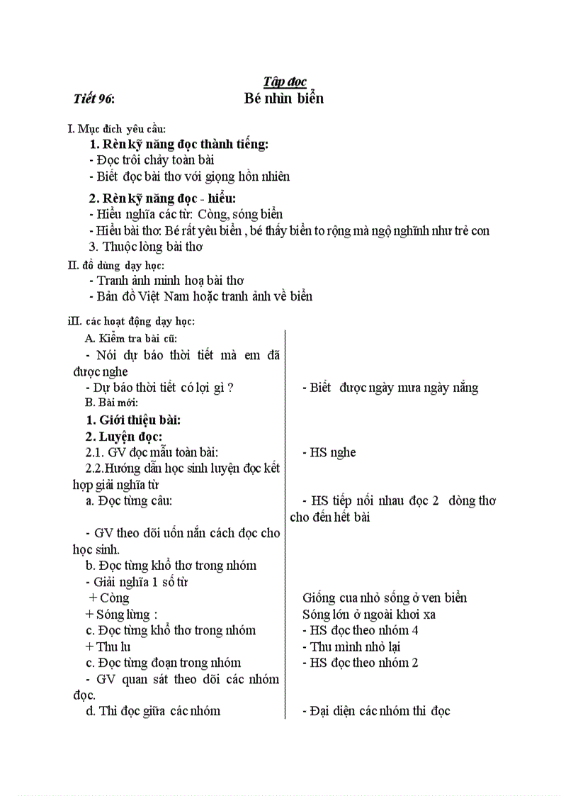 image for page Tập đọc Bé nhìn biển