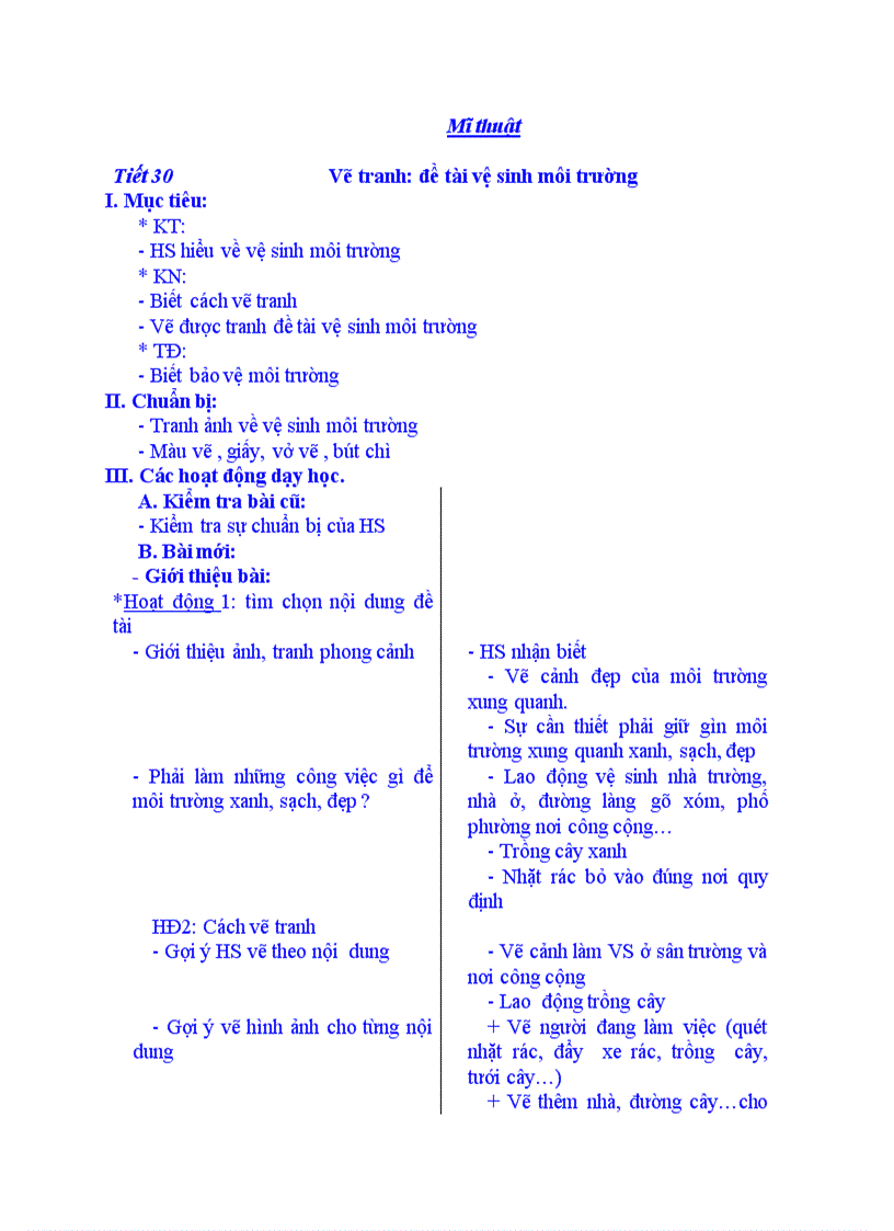 image for page Mĩ thuật Vẽ tranh đề tài vệ sinh môi trường