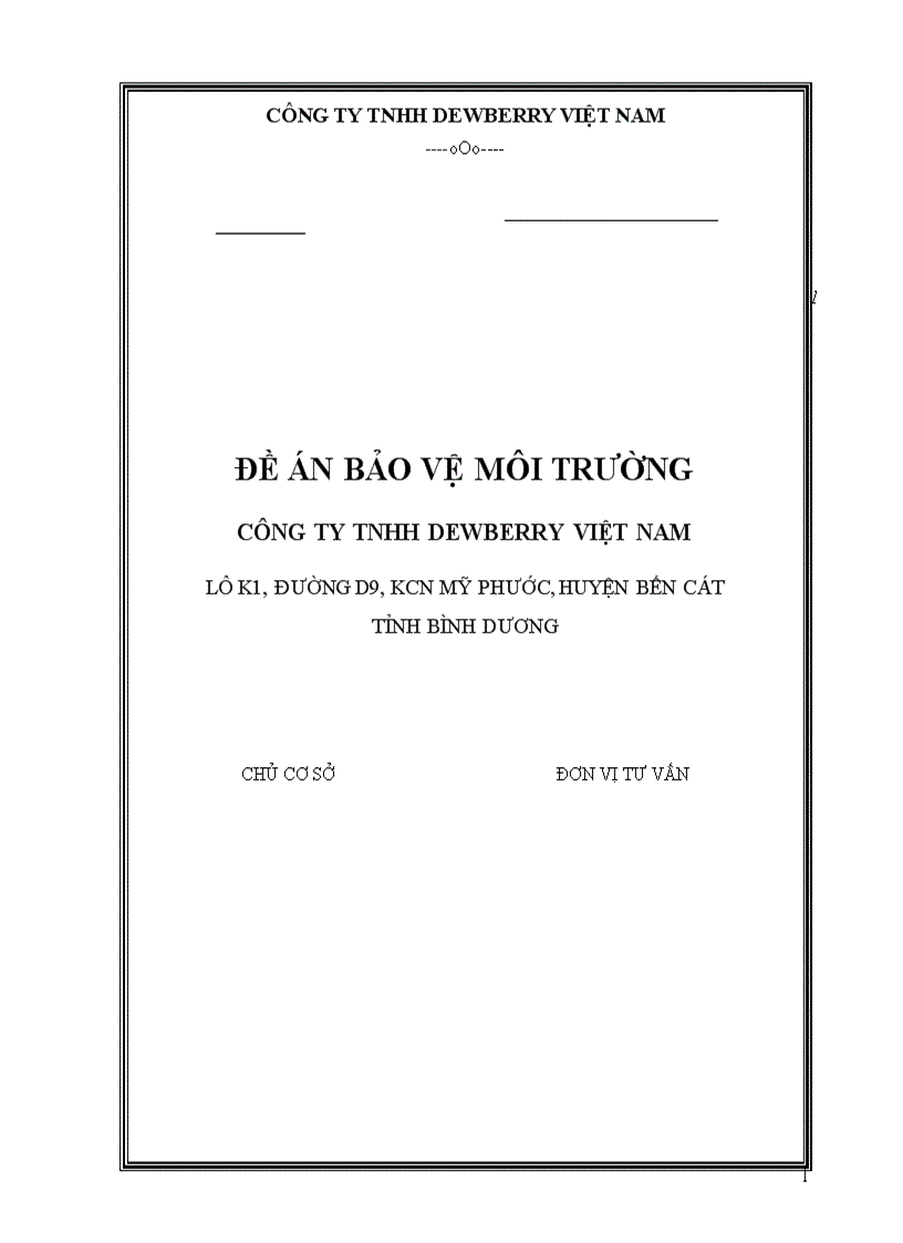 image for page Bảo vệ môi trường công ty tnhh dewberry việt nam lô k1 đường d9 kcn mỹ phước huyện bến cát tỉnh bình dương