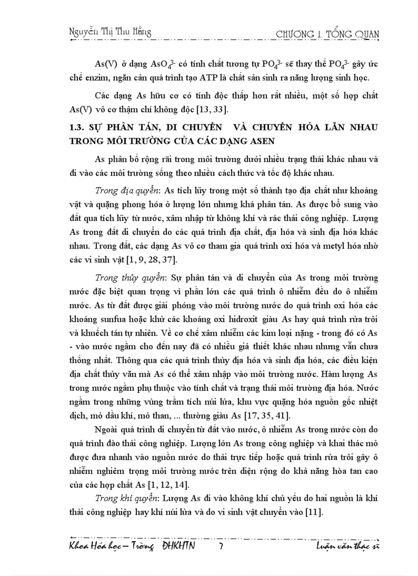 image for page Nghiên cứu các điều kiện xác định các dạng asen bằng phương pháp phổ hấp thụ nguyên tử