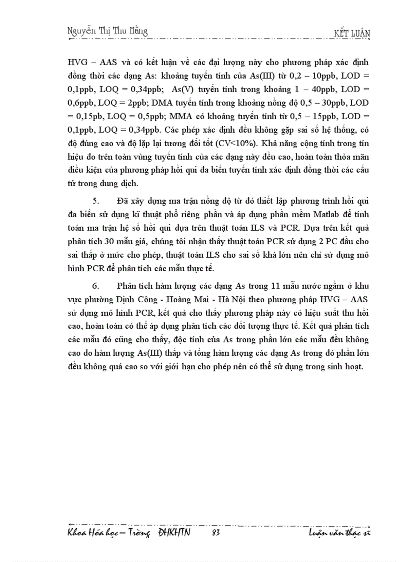 image for page Nghiên cứu các điều kiện xác định các dạng asen bằng phương pháp phổ hấp thụ nguyên tử
