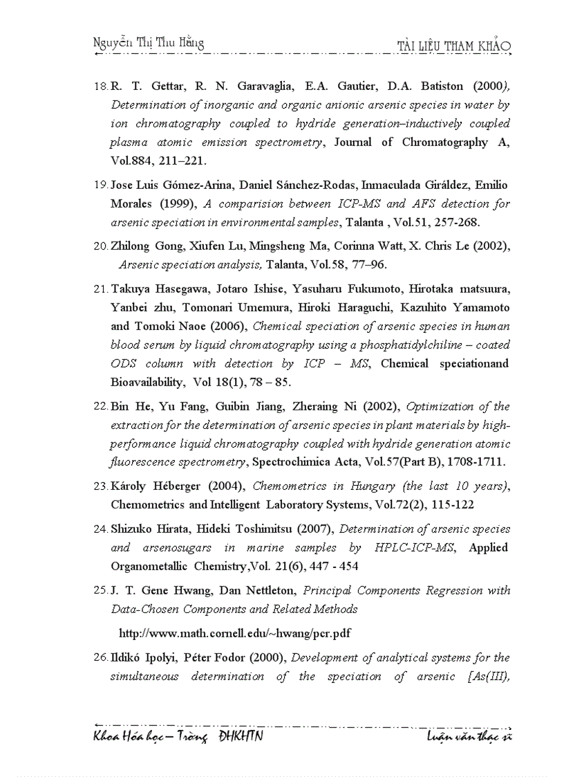 image for page Nghiên cứu các điều kiện xác định các dạng asen bằng phương pháp phổ hấp thụ nguyên tử