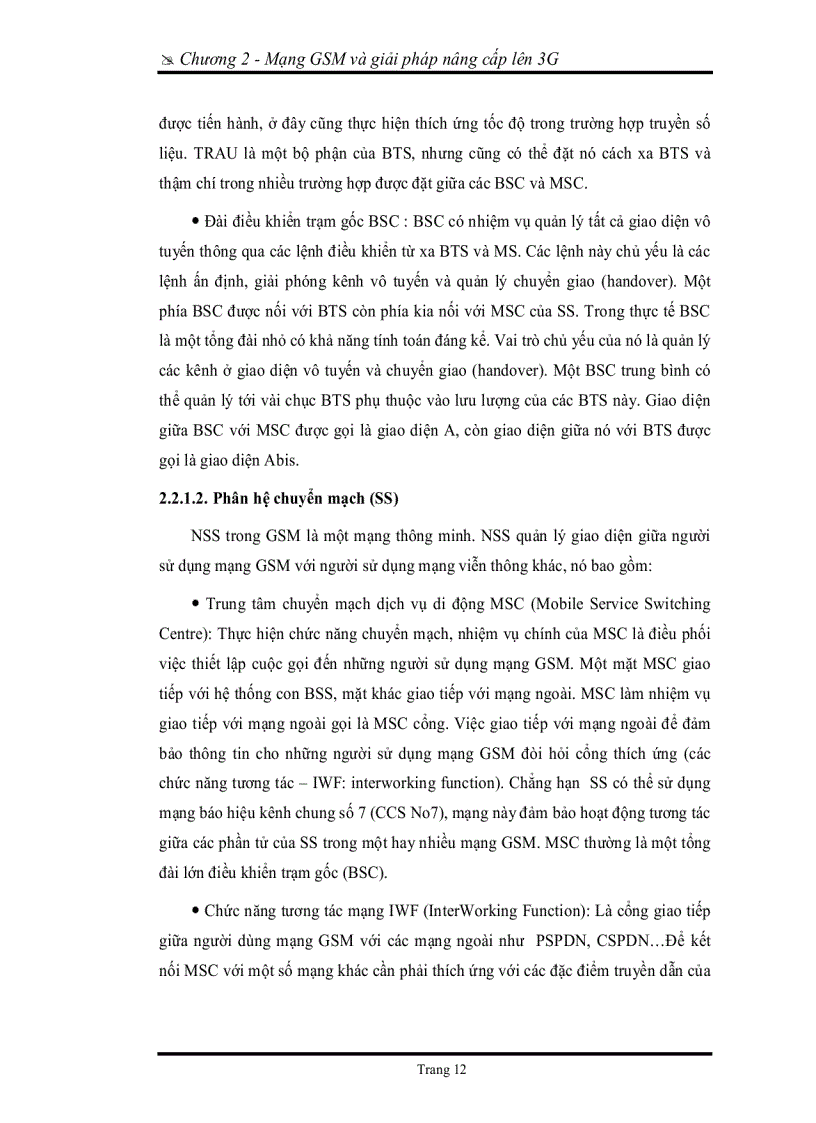 image for page Đồ án tốt nghiệp Công nghệ wcdma và giải pháp nâng cao GSM lên wcdma