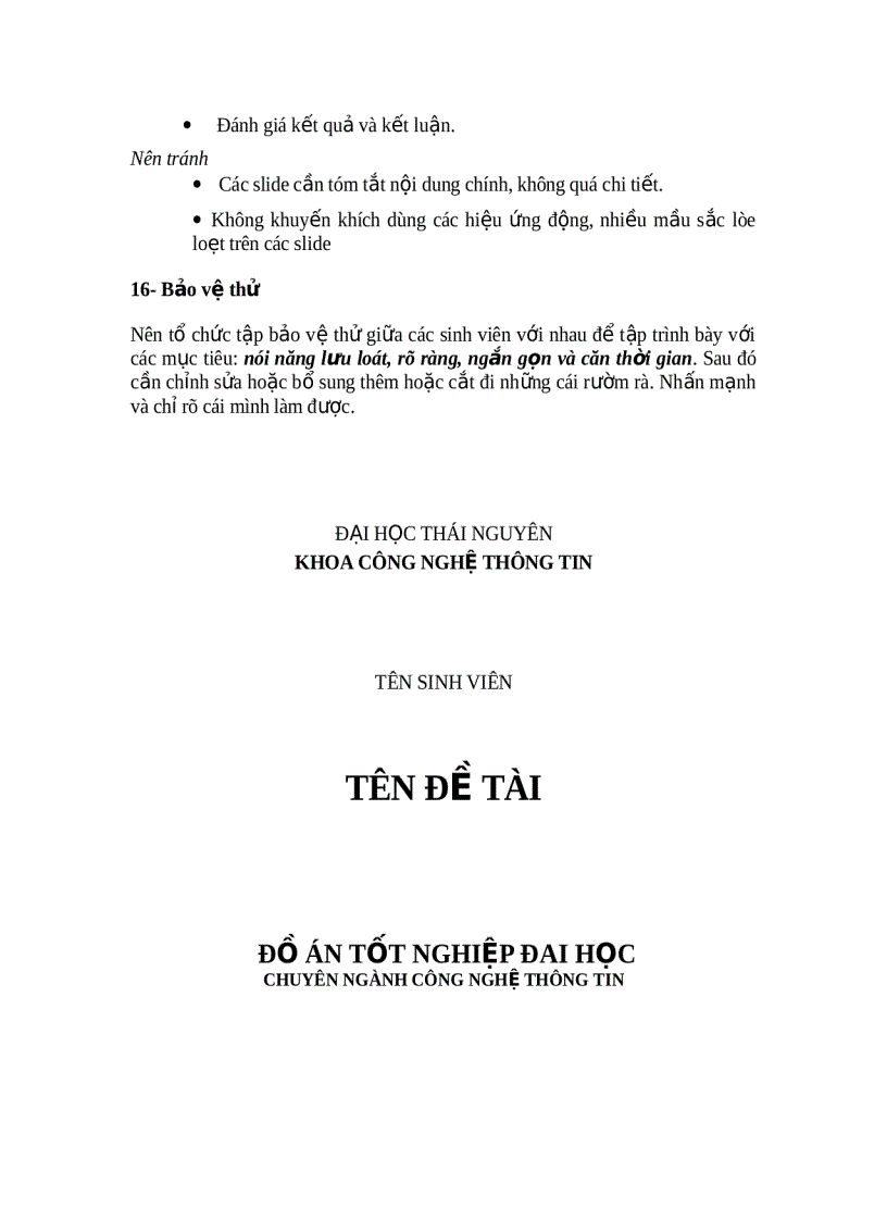 image for page Hướng dẫn sinh viên khi làm đồ án tốt nghiệp công nghệ thông tin
