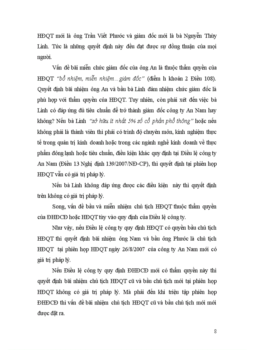 image for page Xây dựng hoặc sưu tầm một tình huống có tranh chấp về tổ chức hoạt động của công ty TNHH và phân tích hướng giải quyết vụ tranh chấp đó theo quy định của pháp luật hiện hành