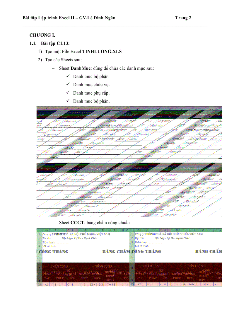 Bà tập excel 2