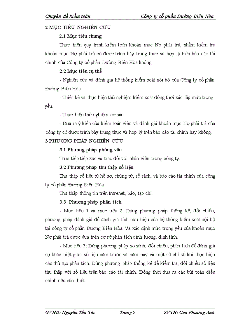 image for page Kiểm toán khoản mục Nợ phải trả tại Công ty cổ phần Đường Biên Hòa