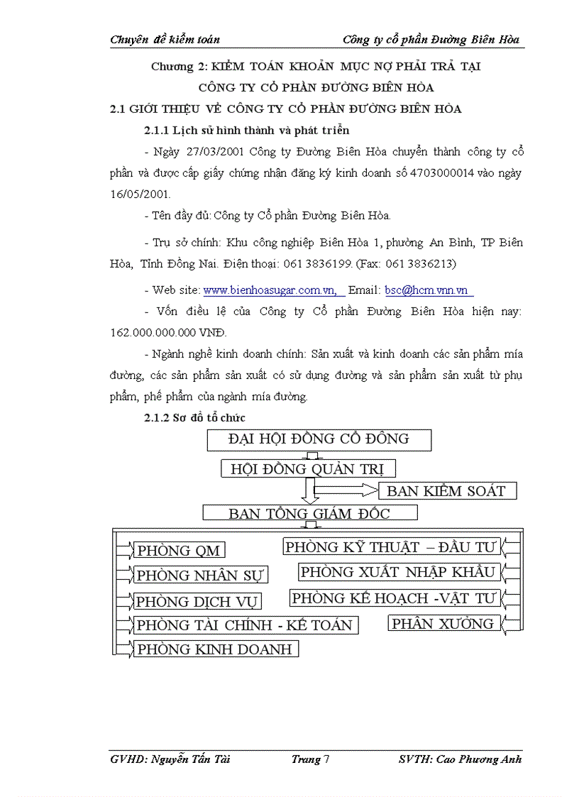 image for page Kiểm toán khoản mục Nợ phải trả tại Công ty cổ phần Đường Biên Hòa