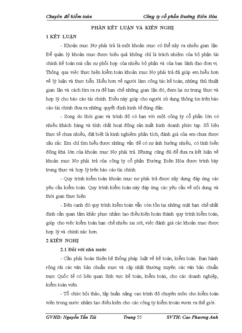 image for page Kiểm toán khoản mục Nợ phải trả tại Công ty cổ phần Đường Biên Hòa