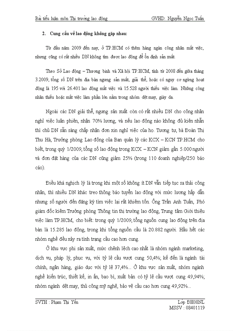 image for page Phân tích tình hình Cung cầu lao động tại Thành phố Hồ Chí Minh hiện nay