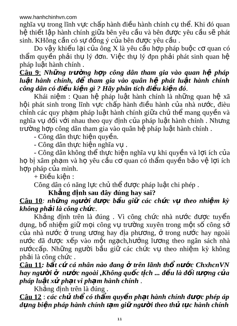 image for page Ngân hàng câu hỏi môn luật hành chính