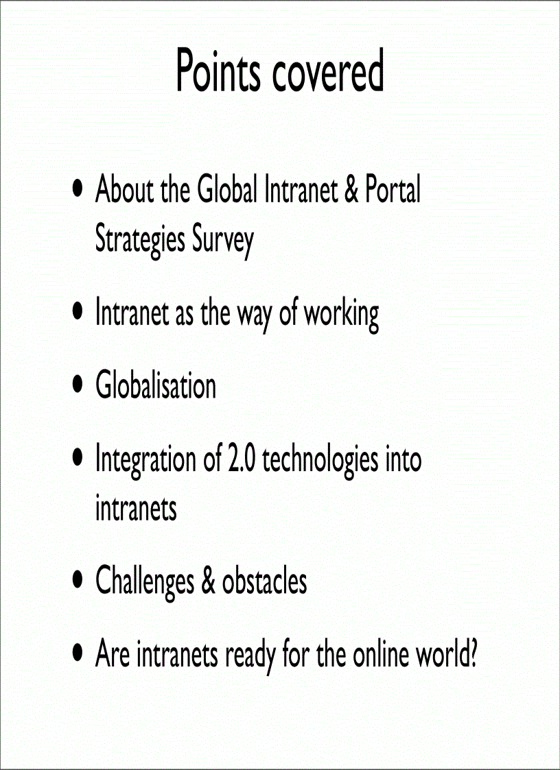 image for page Global Intranet Practices Trends 2007