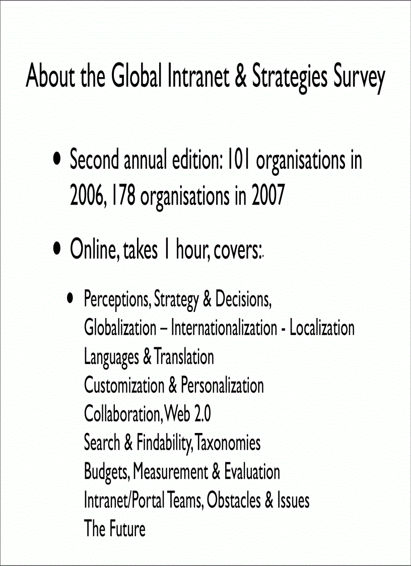 image for page Global Intranet Practices Trends 2007